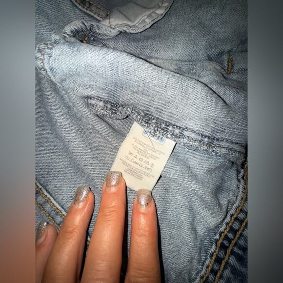 UEC FREE PEOPLE RUMORS Blue Jean Denim Jacket Sz M - Picture 6 of 8